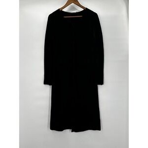 Raffi Jacket Womens Small Black Wool Yak Minimalist Long Split Hem‎ Pockets